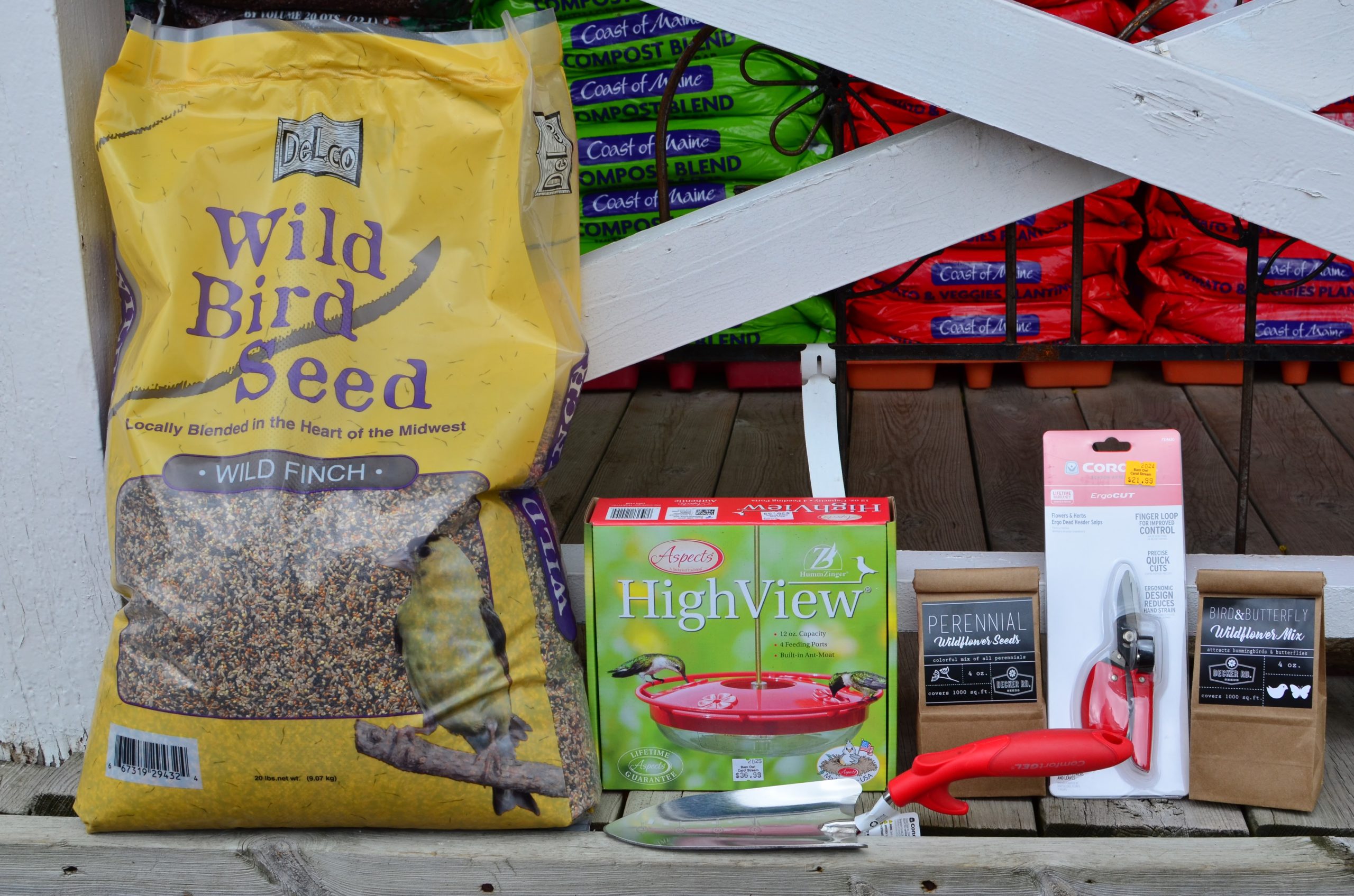 Pollinator Starter Bundle — native plants, hummingbird feeder, and tools